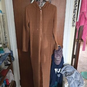 YITTY Brown Hooded Women's Jumpsuit